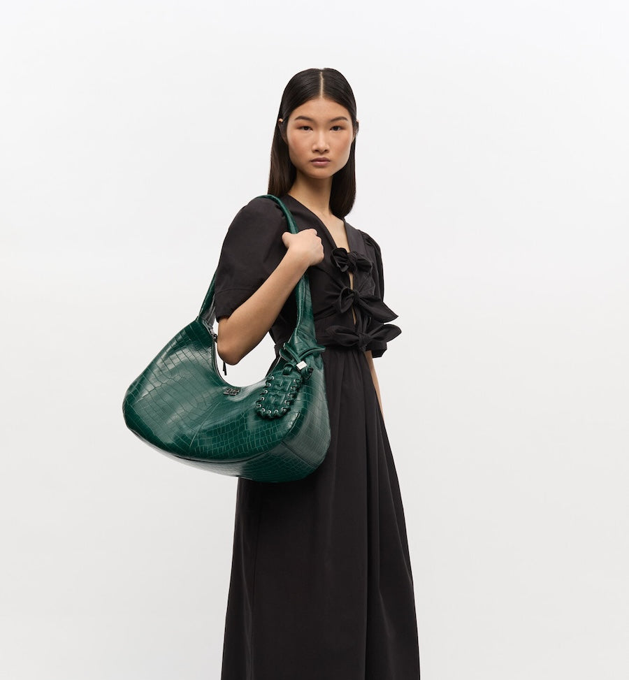 GANNI Bou Veske Hobo Medium Croco