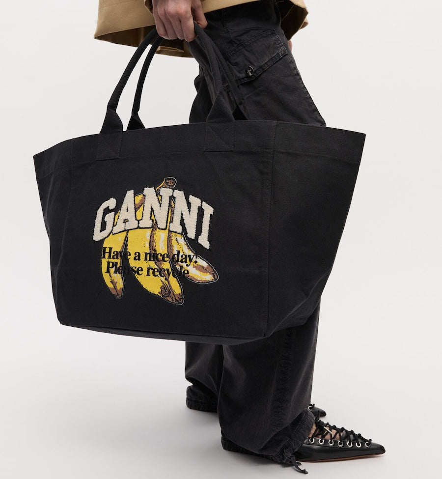 GANNI Banan-Mønster XXL Handleveske
