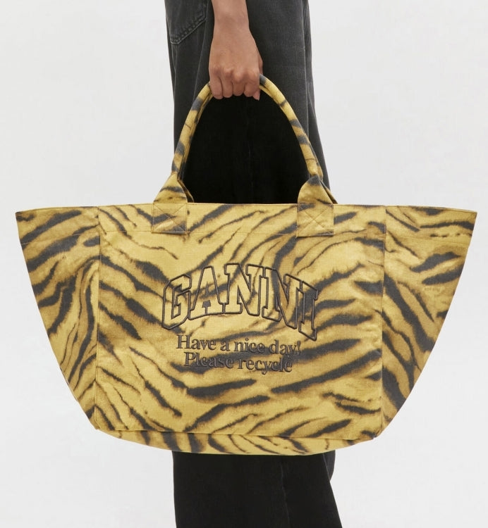 GANNI XXL Lomme Trykk Zebra Shopper