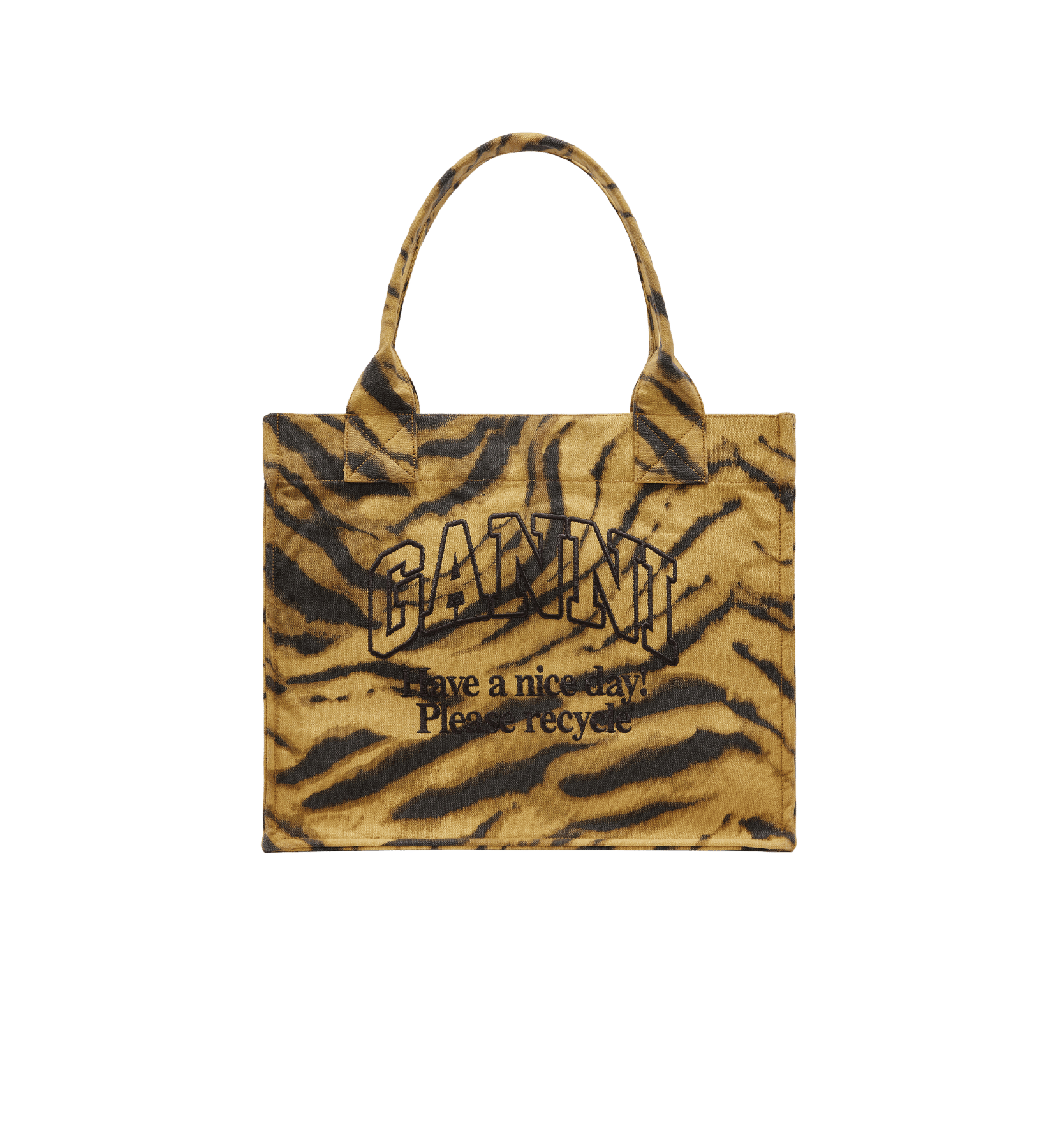 GANNI Stor Lomme Print Zebra Enkel Shopper