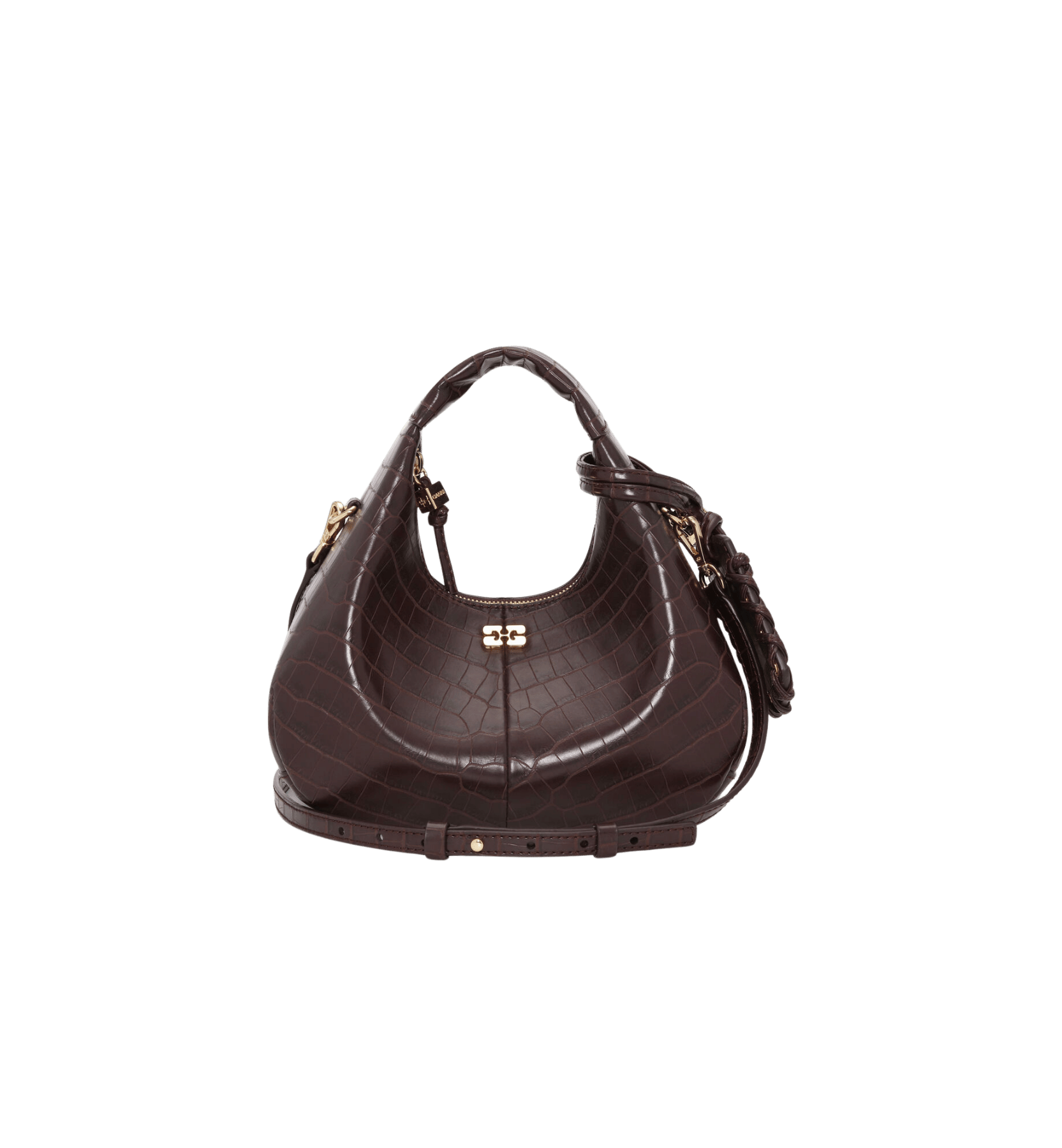 GANNI Mini Croco Hobo Veske