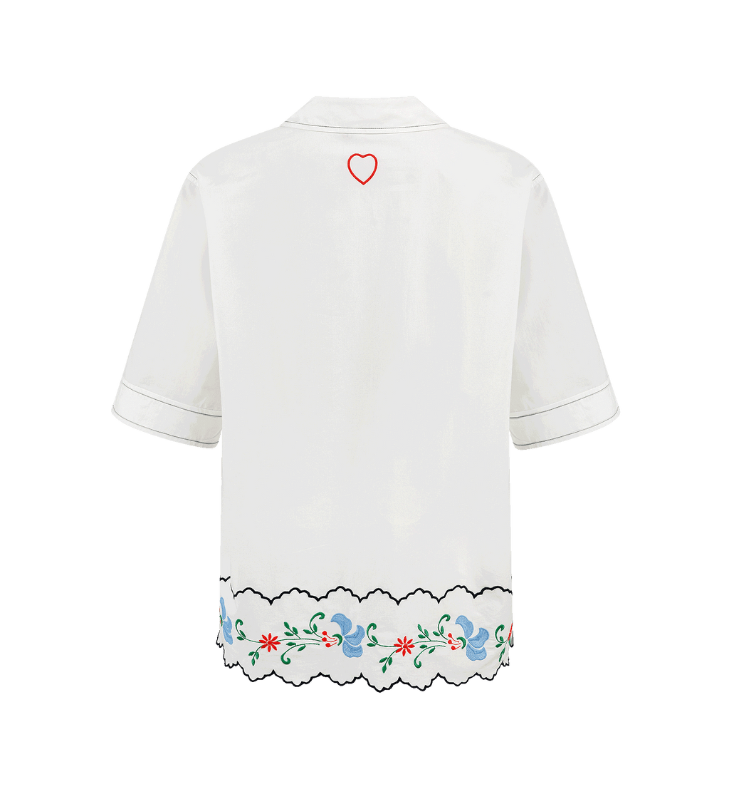 Stella Nova Fargede Broderte Oversized Skjorte