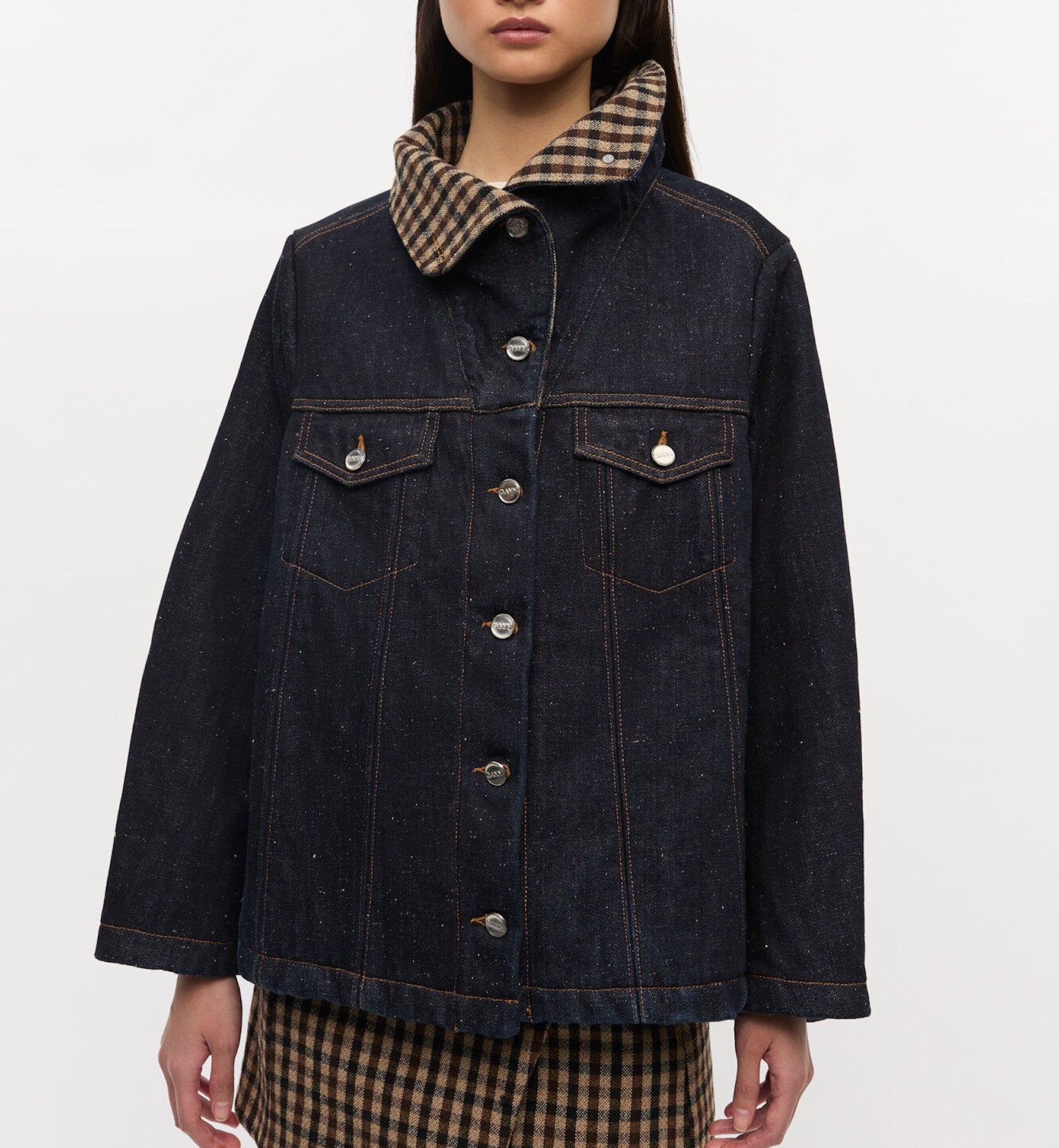 GANNI Neppy Denim Bondet Jakke
