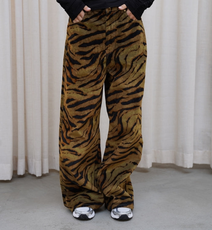 GANNI Trykte Flock Denim Baggy Jeans
