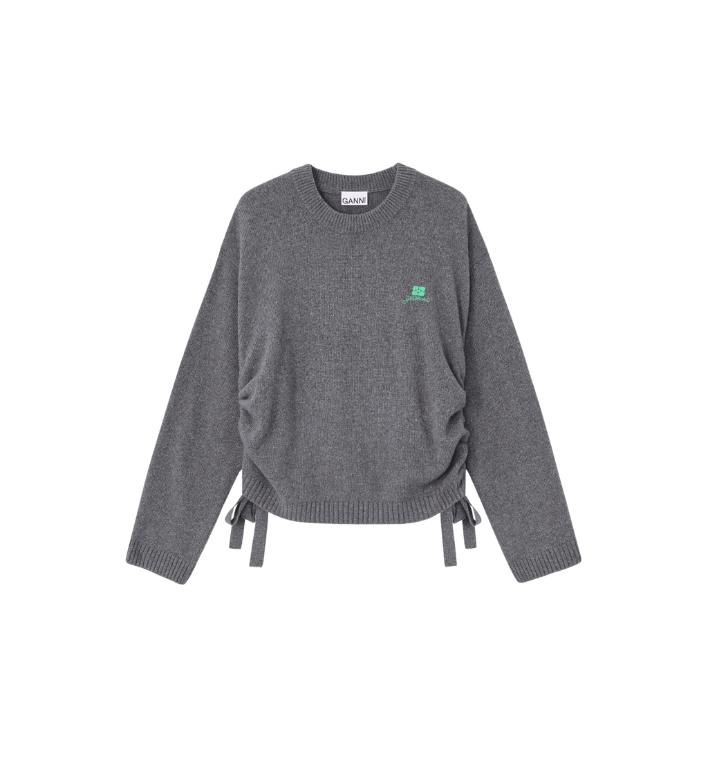 GANNI Grå Fremtid Ullblanding Oversized O-hals