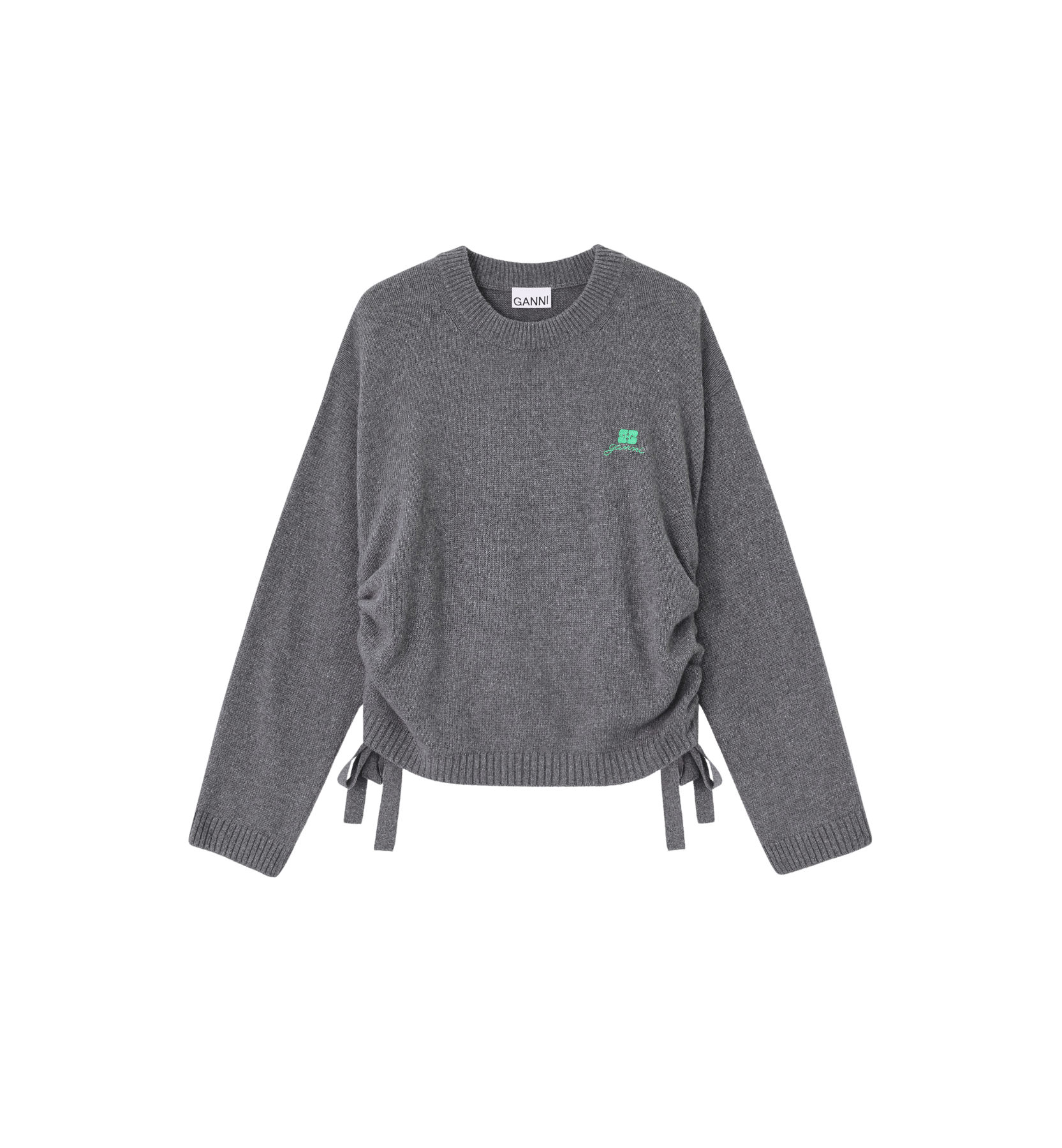 GANNI Grå Fremtid Ullblanding Oversized O-hals