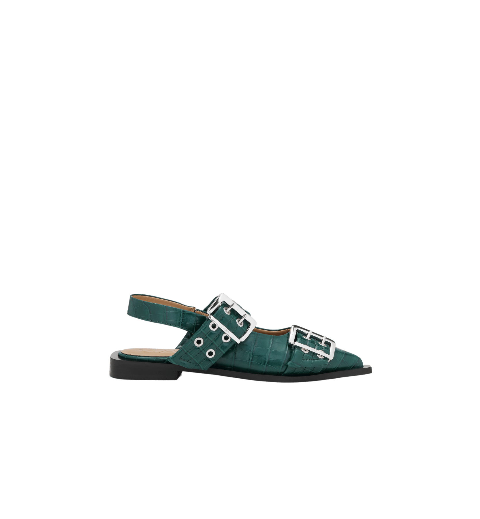 GANNI Feminine Croco Spenne Ballerina