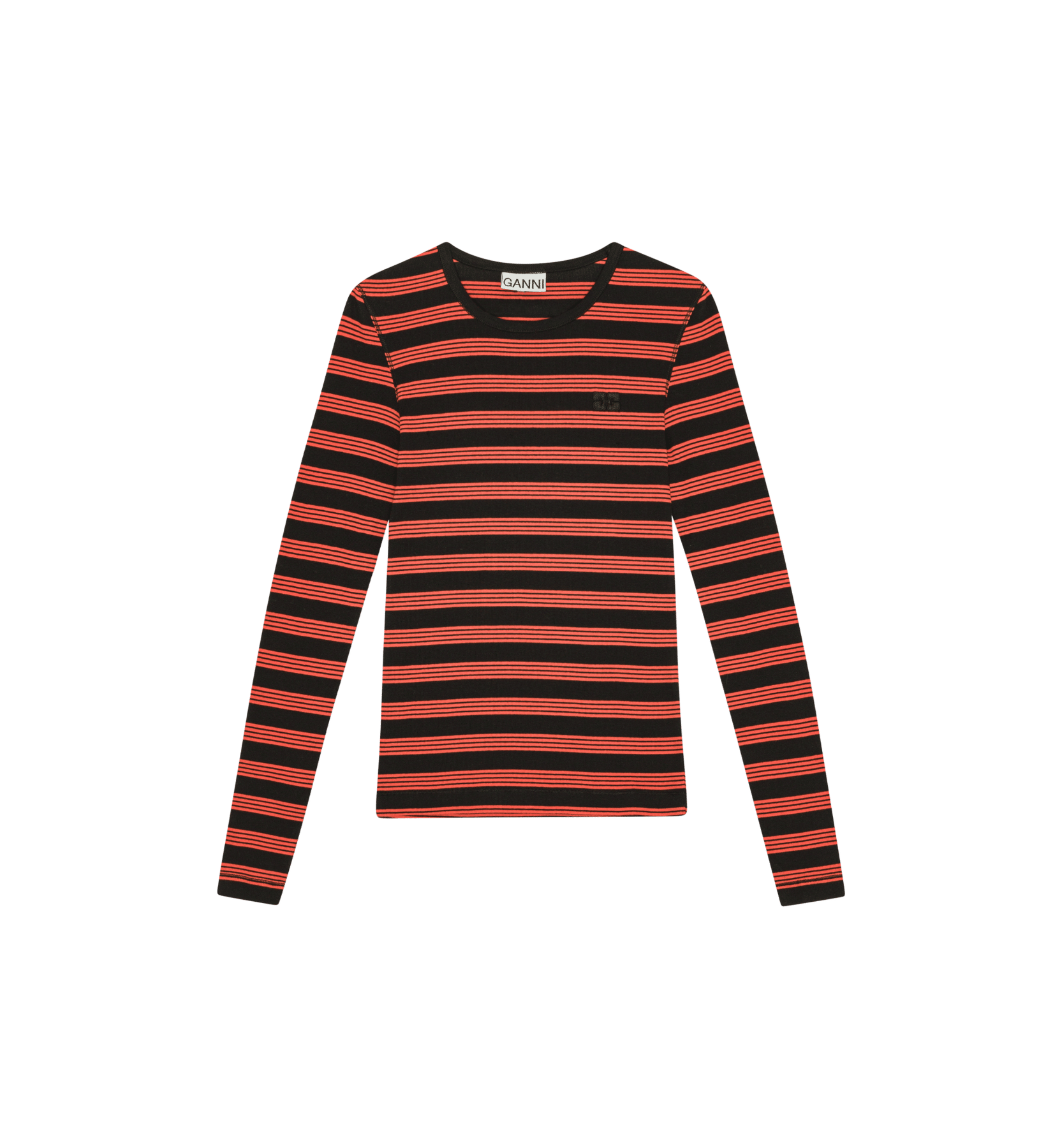 GANNI Stripes Lett ribbestrikket langermet