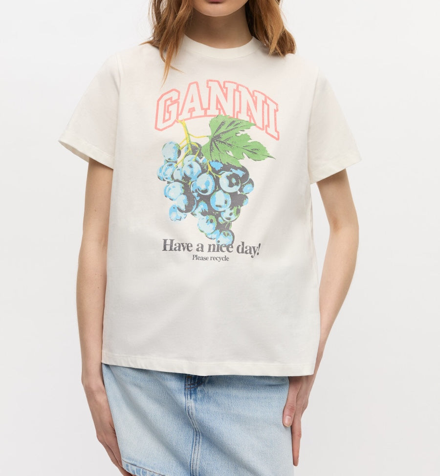 GANNI Basic Jersey Druer Sammenknyttet T-skjorte