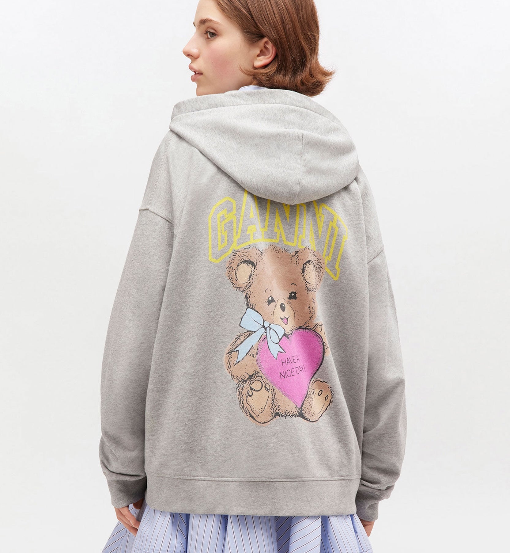 GANNI Isoli Teddy Oversized Glidelås Hoodie