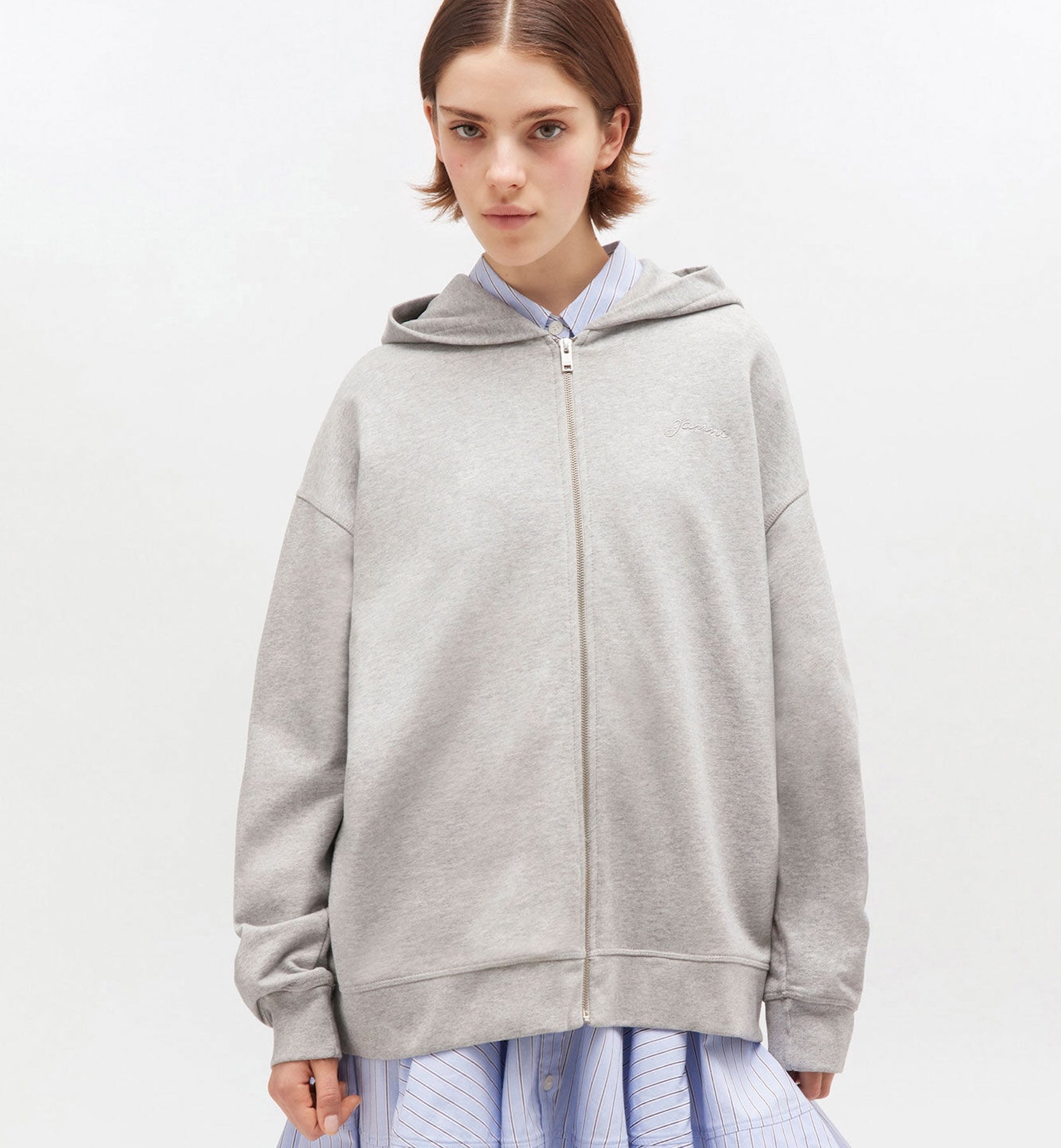GANNI Isoli Teddy Oversized Glidelås Hoodie