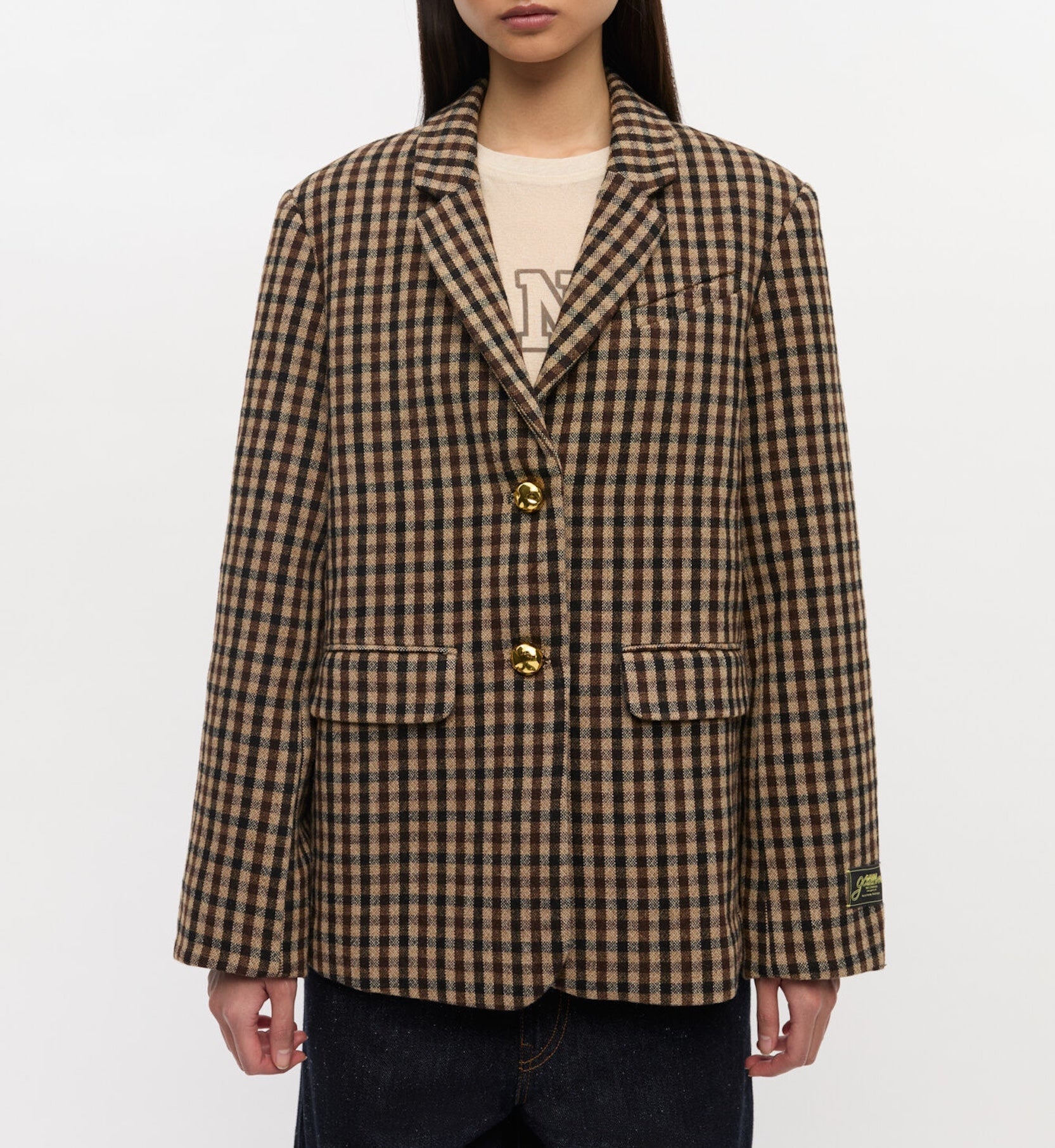 GANNI Ullblanding Over size Blazer