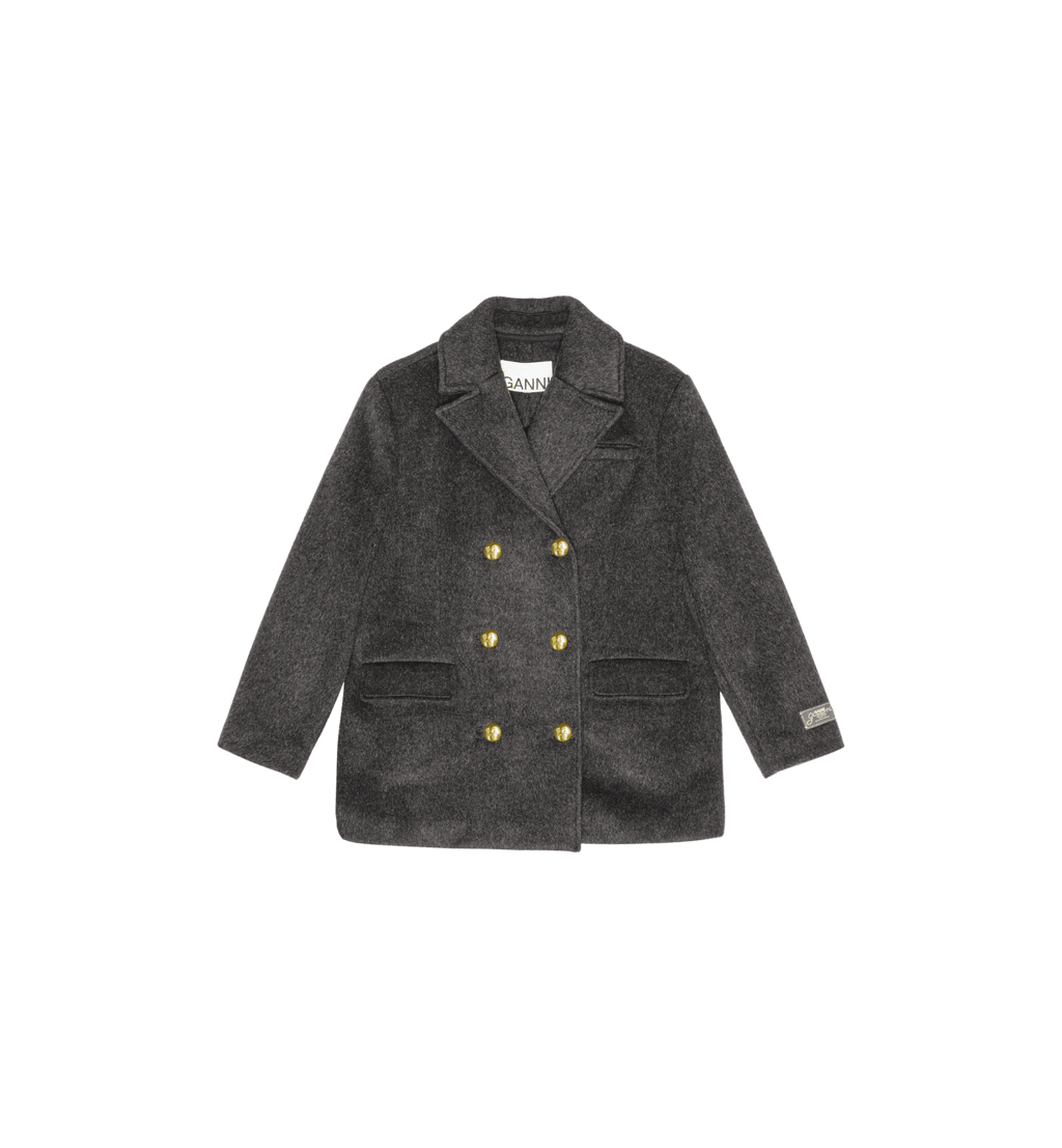 GANNI Ansikt Ull Dobbelknappet Blazer