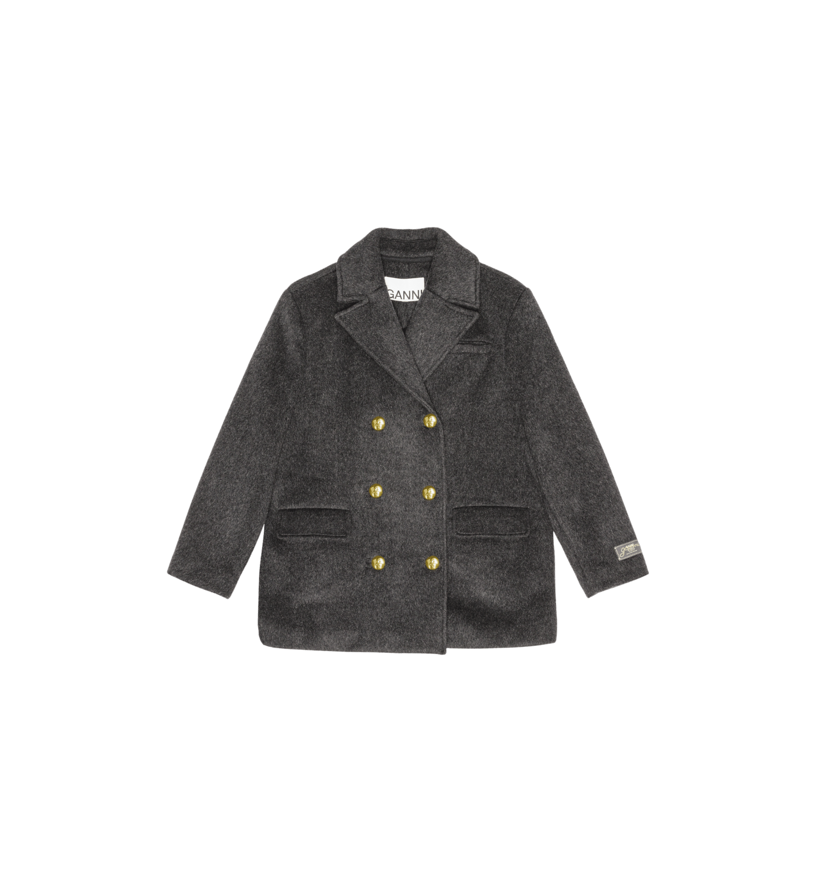 GANNI Ansikt Ull Dobbelknappet Blazer