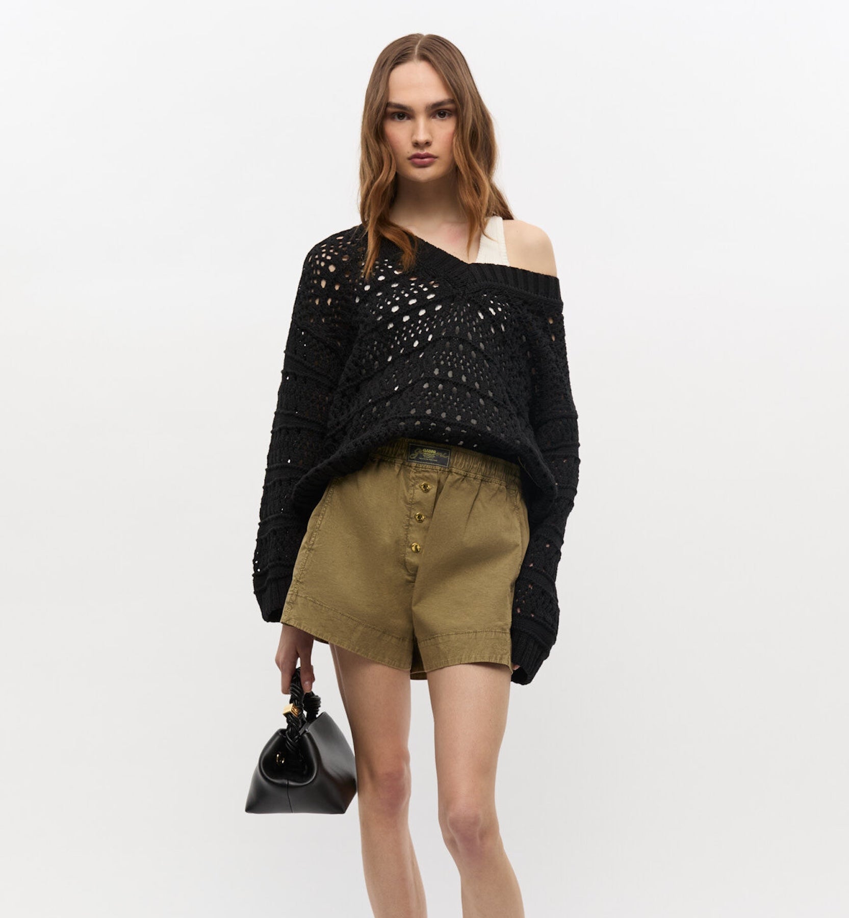 GANNI Vasket Elastisk Shorts