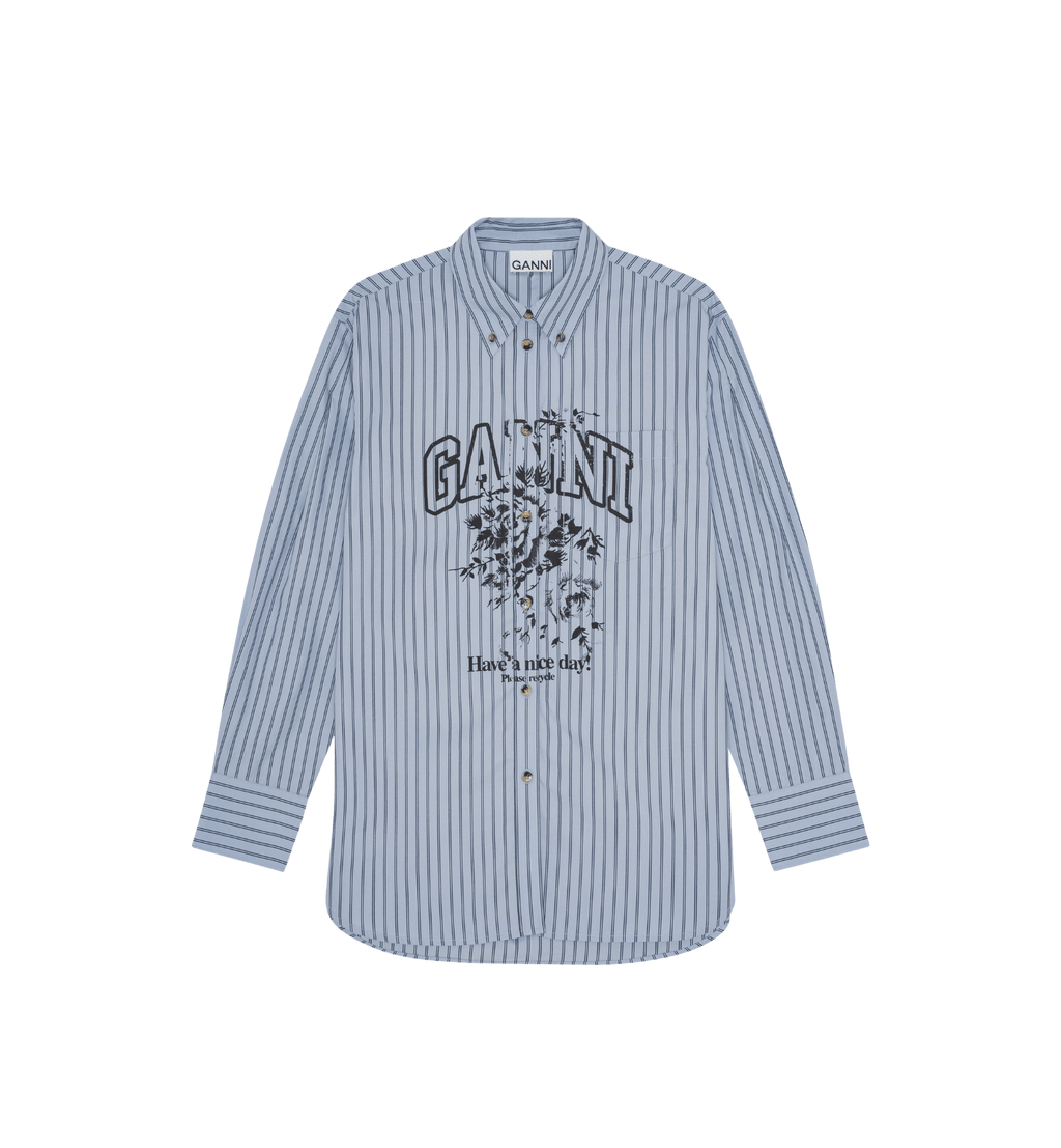 GANNI Strikk Bomulls Oversized Skjorte