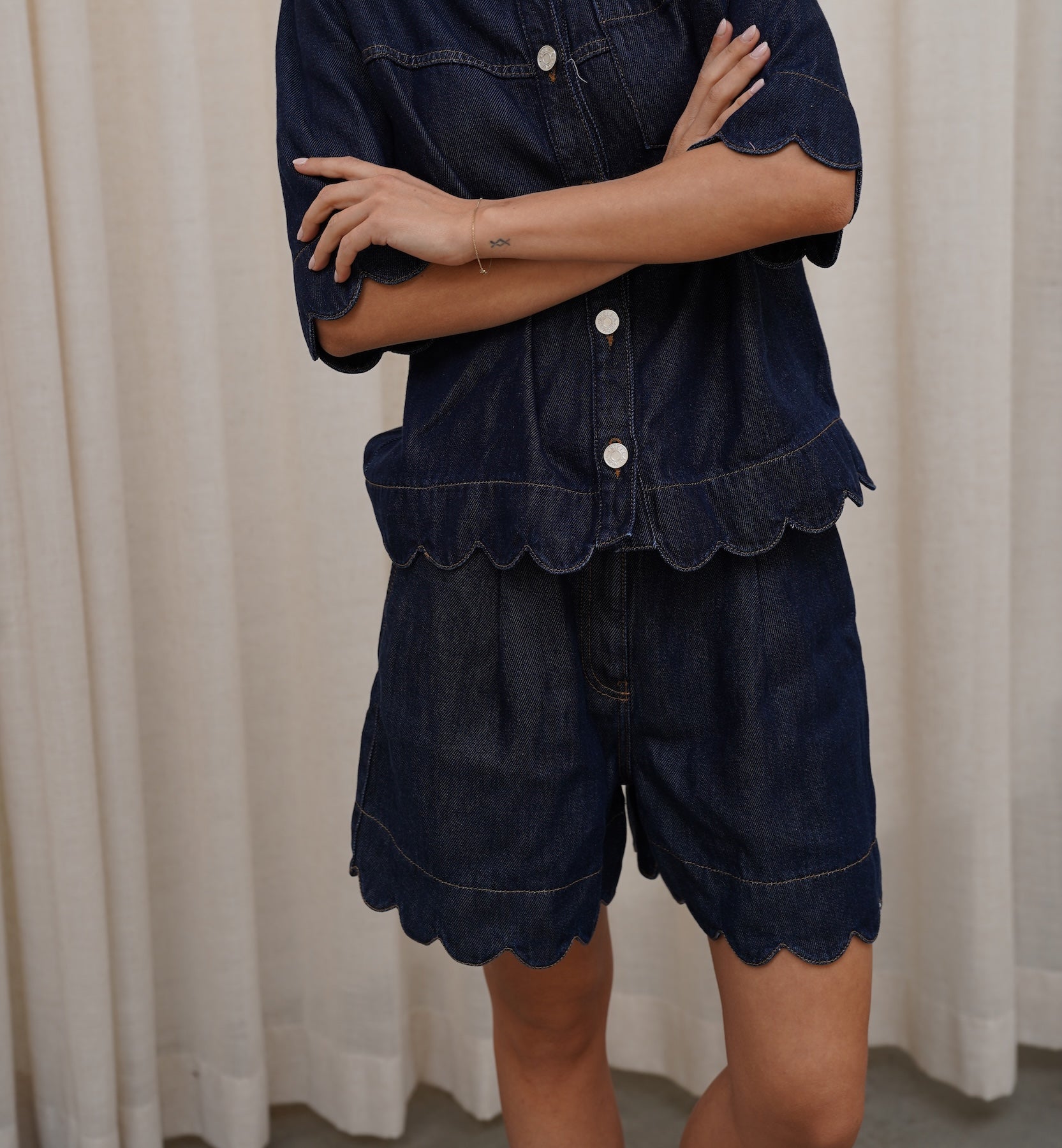 Stella Nova Mørk Denim Skjorte